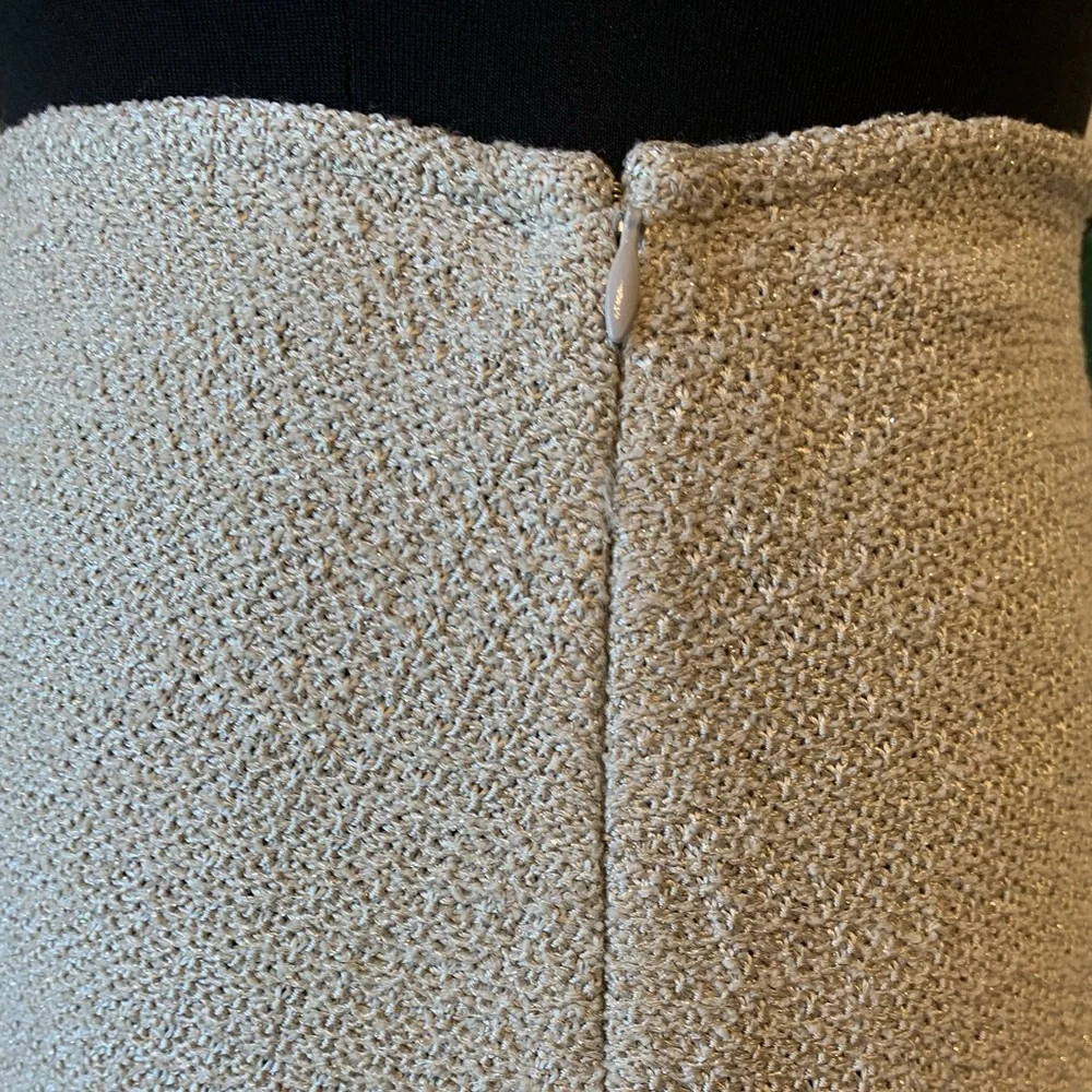 St. John Knit Skirt Cream/Tan with Gold Thread PF11 GRP2 - Picture 4 of 10